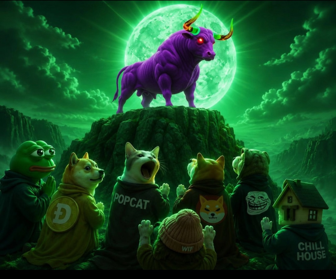 Purple Bull on the mountain